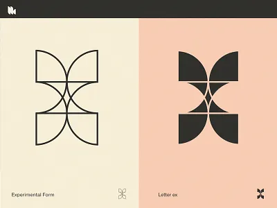 Letter x beige blush experimental form fun geometric geometry letter lines minimalistic pink retro shape shapes structure typography x