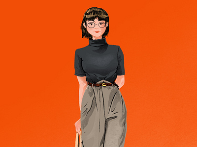 Stroll digital illustration illustration outfit procreate woman