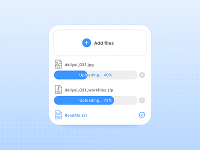 Daily UI - 031 File Upload blue dailyui design file file upload graphic load loading modal simple ui upload
