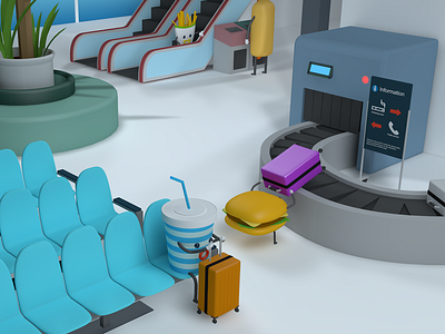 Terminal 3d art c4d character cinema4d design illustration lowpoly lowpolyart