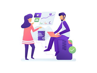 Social Media Analytics Team design illustration simple ui user interface vector