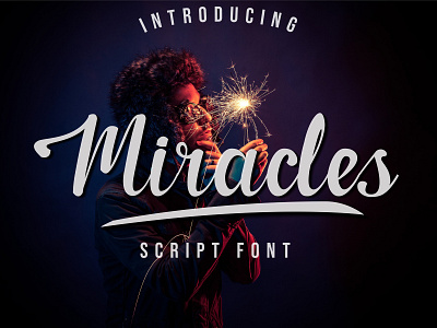 Miracles script font Intro branding design flat font design tipografi tipografia typography