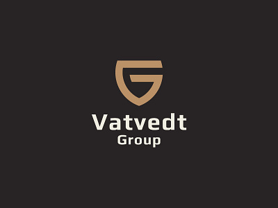 Vatvedt Logo black gold industrial logo metal v logo yellow