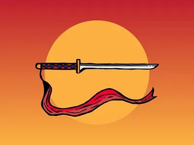 House of the rising sun. Sword illustration.