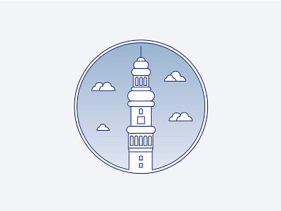 Fire Tower, Sopron adobe illustrator icon minimal vector