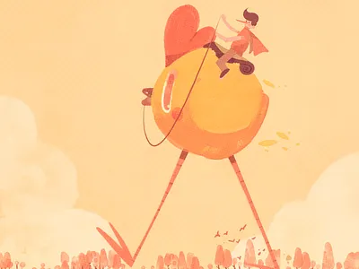 Giant Chicken Explorer beargara chicken explorer giant illustration mascot pet ride woods