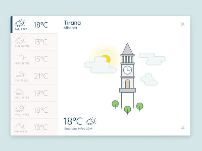 Weather App UI Exploration line art ui ux design weather