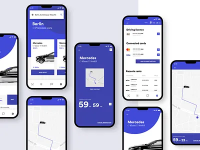 Concept Car Rental App 🚙 adobe adobexd adobexduikit app car cinema app cinema4d concept design interface iphone map minimal payment rent rental ui ux design