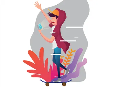 Happy now 2d flat design illustration
