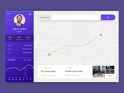 Driver Search Dashboard 01 dashboard digital product design driver gradient uver web design