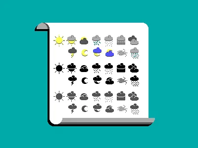 8-bit Weather / Icons 16 bit 8 bit 80s 90s icons pixel art ui ui pack weather