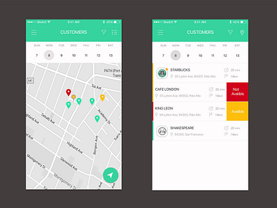 Customer Services App design ui ux