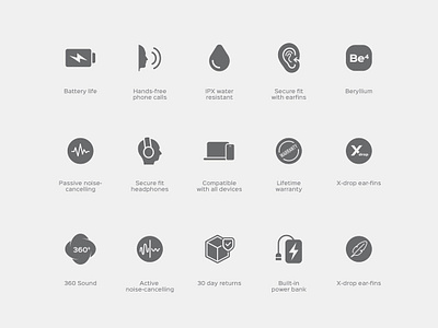 Treblab Icons Set brandbook branding branding set earphones headphones icons