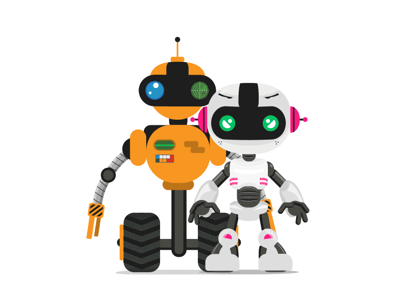 HELLO DRIBBBLE! 1st shot animation animation 2d hello dribbble rigging robots waving