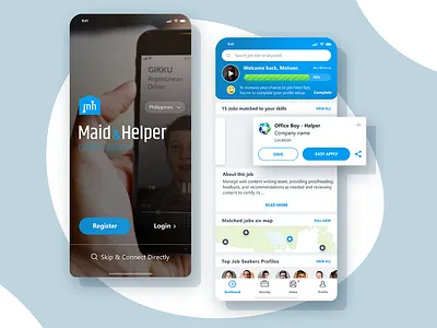 Maid & Helper App design employer job seekers mobile app design product design recruitment ui ux