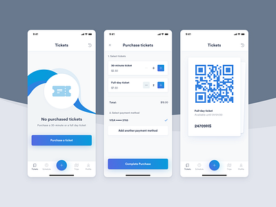 Ticket App app ui app ui design blue ios ticket ticket app tickets ui design