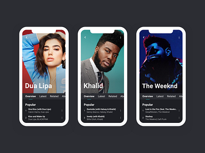 Mobile Views - Music Player artist clean concept design flat interface minimal music player ui ux