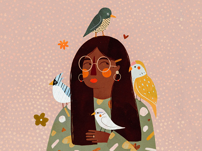 LADY BIRD animals bird bird illustration female character illustration illustration art illustrator kids illustration ladybird motif