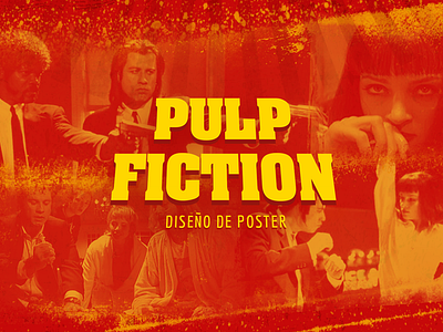 POSTER DESIGN - PULP FICTION behance desiginspiration design diseño flat free graphic design illustration illustrator jules mia movie peru poster pulpfiction quentin tarantino red vector vincent yellow