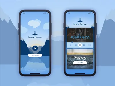 Day 14 - Design Exploration - Meditation app app concept branding daily design explore flat illustration interface interface design meditate meditation minimal mobile practice type typography ui ux vector