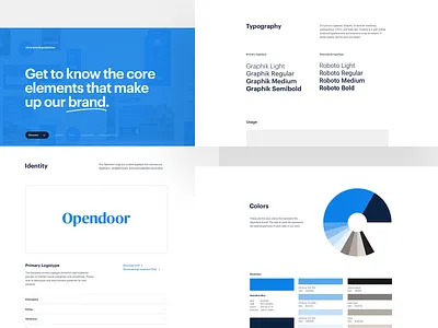 Core guidelines page brand design landing layout opendoor ui web