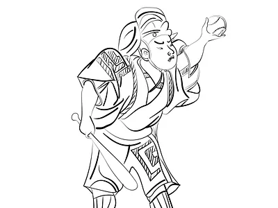 Ukiyo-E Baseball Player baseball design illustration sports ukiyo e vector