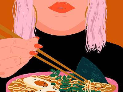 Ramen chopsticks egg food illustration japan japanese food ramen tokyo yum