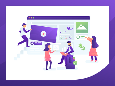 Team Work design illustration simple ui user interface vector