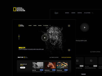 Re design the web site National geographic abu dhabi dark design home photoshop site ui ux web