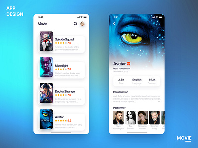 Movie app design ui