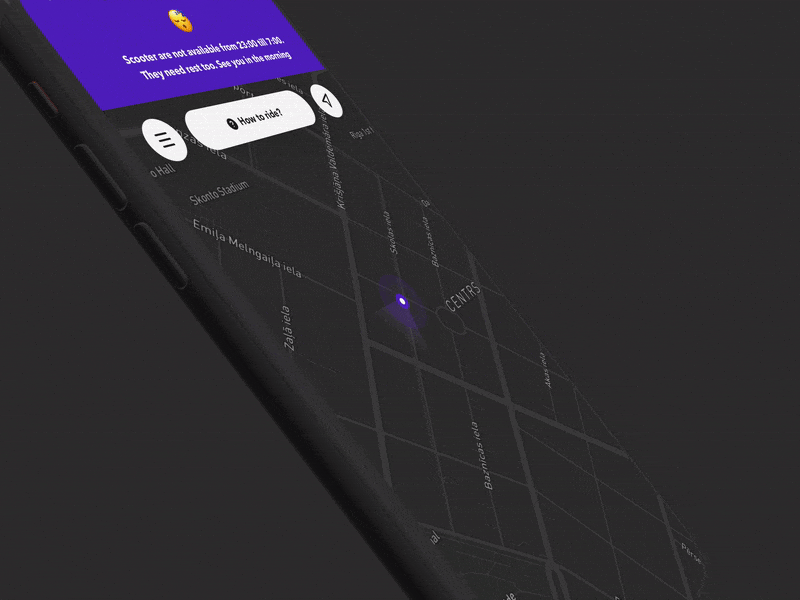 Electric scooter app animation animation 3d app clear design gif ios iphone mobile sketch
