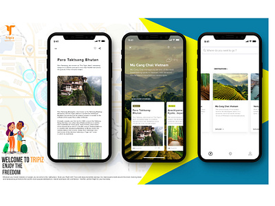 Tripiz click once branding design ios ui design