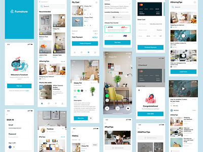 Furnature Apps app augmented reality augmentedreality branding design furniture furniture app furniture design ui ux