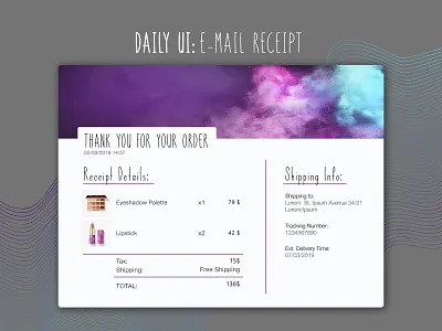 Daily UI Challenge: #017 Email Receipt app app interface color color sheme daily 100 daily 100 challenge daily ui daily ui email receipt design email email receipt illustration interface receipt ui vector website website interface