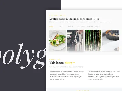 Polygal Shot agency clean food minimal uidesigner uxdesigner web white yellow