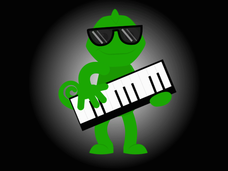 Chameleon on the Keytar 2d animation after effects after effects animation animated gif animation chameleon chameleon animation gif gif animation