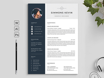 Resume Template / CV cv design elegant elegant resume female resume feminine infographic letter minimalist modern modern resume portfolio portfolio resume professional resume resume clean resume cv resume design resume word typography