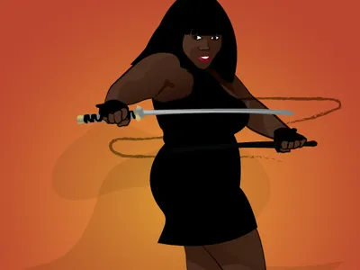 Monica anime cosplay illustration vector woman illustration