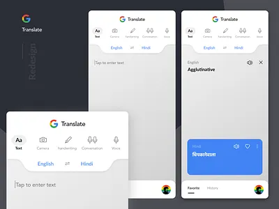 Google Translate - Redesign ai creative dhipu dhipu mathew google google translate googledesign interaction design mobile app mobile ux re design translate ui ux