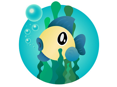 Fishy illustration adobe illustrator bubbles fish gradients illustraion illustrator ocean sea shadowing