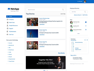 Netapp Intranet app concept intranet ui uidesign user interface ux web design