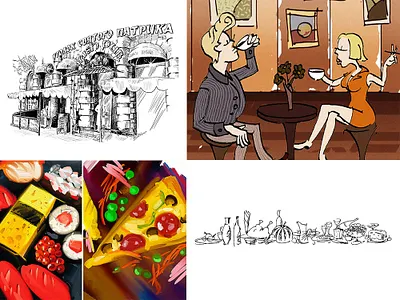 Sketches and sketches bar design corel draw corel painter draw drawing illustration restaraunt design sketch