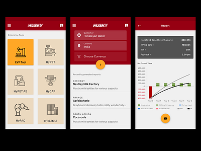 Enterprise Tools App app concept material design reports ui