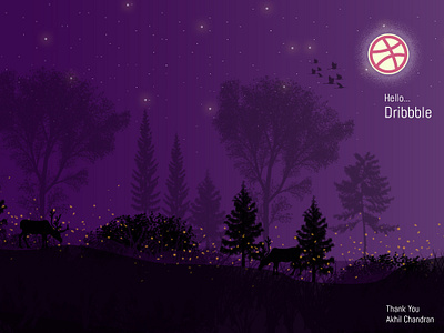 Firstshot art design firstshot forest hellodribbble night mode