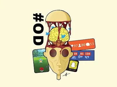 OVERDOSE addiction adobeillustator adobephotoshop design illustration internet socialmedia
