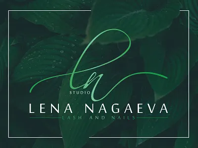 Logo design for the beauty studio "LN studio" beauty beauty logo beauty studio design fashion green lash logo logo design logotype nail nail art nail salon