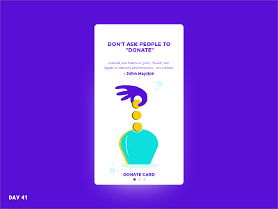 Donate Card 100 daily ui 100 day project 100 day ui challenge adobe adobe illustrator character clean color colors design flat illustration ui app uiux uiuxdesign uiuxdesigner uix vector vector art