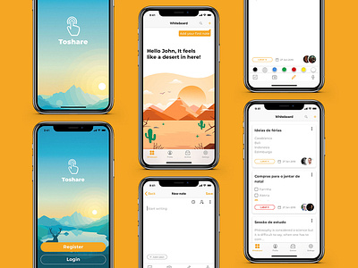 Toshare - Personal Notes and Checklists App app design ios mobile ui ux