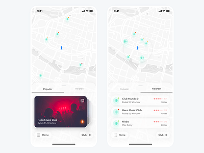 Hang-out Time - Map app city club design event map mobile app party people ui ux wroclaw