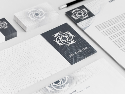 Bone Island Loom: Stationery design illustration logo printing typography